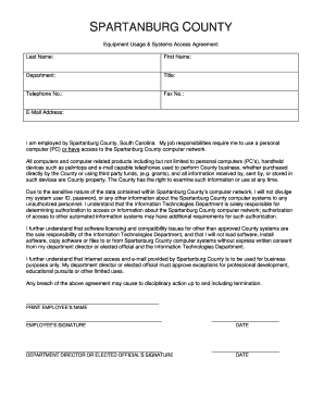 Spartanburg County Equipment Usage Agreement