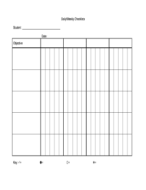 Student Daily Weekly Checklist