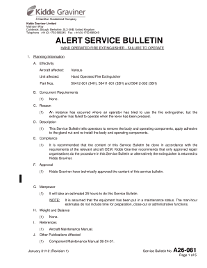 Kidde Graviner Fire Extinguisher Service Bulletin