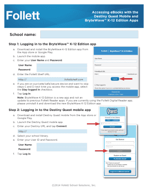 Destiny Quest Mobile and BryteWave K-12 Edition eBook Access Guide