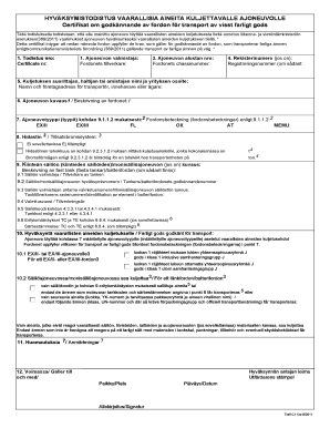 Certificate of Approval for Hazardous Materials Transport Vehicle