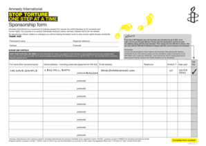 Amnesty International Sponsorship Form
