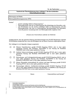 Nachweis der Übereinstimmung eines Anhängers