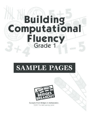Building Computational Fluency Grade 1