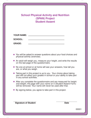 SPAN Student Assent Form
