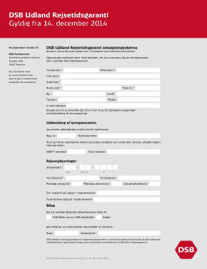 DSB International Travel Time Guarantee Claim Form