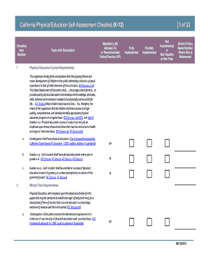 California Physical Education Program Self-Assessment Checklist - publichealth lacounty