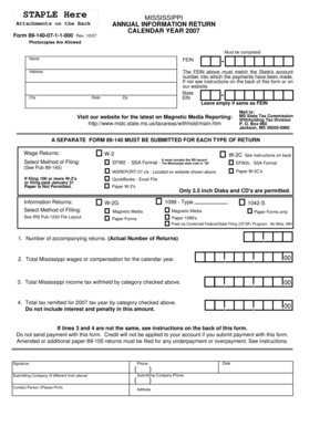 Mississippi Annual Information Return