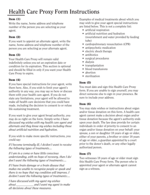 Health Care Proxy Form