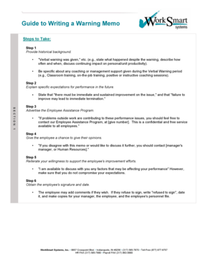 Guide to Writing a Warning Memo - WorkSmart Systems