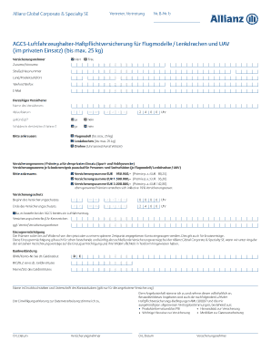 AGCS-Luftfahrzeughalter-Haftpflichtversicherung für Flugmodelle / Lenkdrachen und UAV