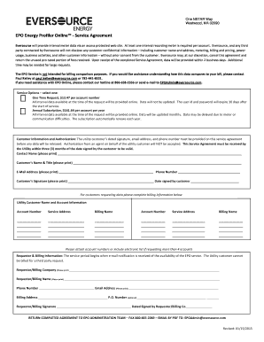 Simple agreement format - EPO Energy Profiler Online - Service Agreement - Eversource