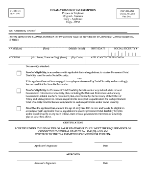 Connecticut Disabled Tax Exemption Form