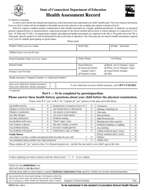 Connecticut Health Assessment Record