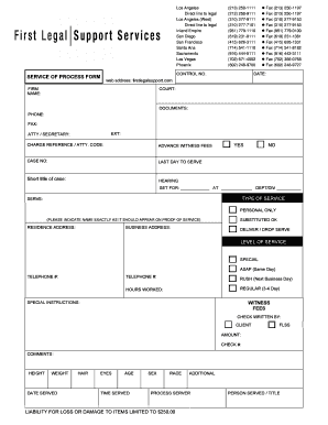 Service of Process Form