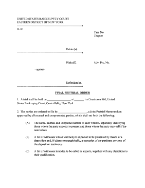 Final Pretrial Order
