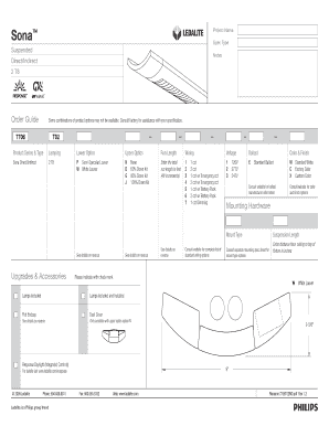 Sona Direct/Indirect Lighting Order Guide
