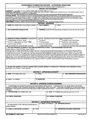 DD Form 577 Appointment Termination Record