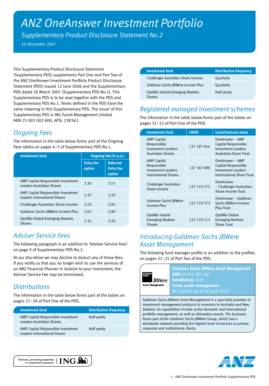 ANZ OneAnswer Investment Portfolio Supplementary Product Disclosure Statement No