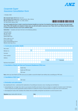 Corporate Super Insurance Cancellation Form