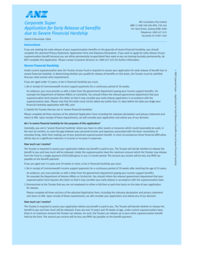 Superannuation Early Release Application