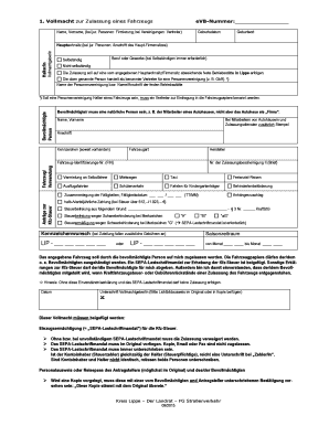 Vollmacht zur Zulassung eines Fahrzeugs