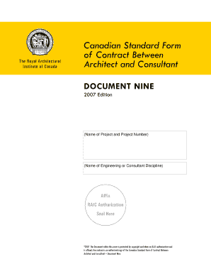 Canadian Standard Form of Contract Between Architect and Consultant