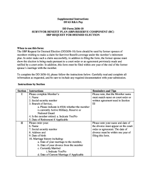 DD Form 2656-10 SBP Request for Deemed Election
