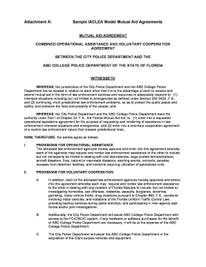 Attachment A: Sample IACLEA Model Mutual Aid Agreements - campus calcasa