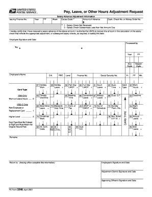 USPS Salary Advance Adjustment Request