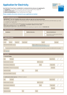 Application for Electricity Connection