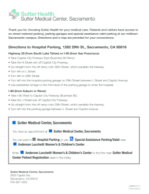 Fillable Online Thank you for choosing Sutter Health for your medical ...