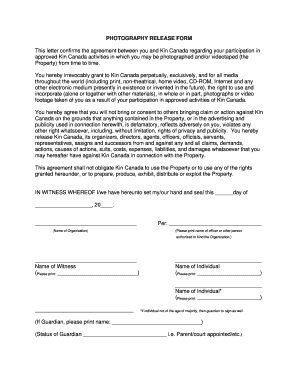 Photography Release Form
