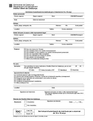 Catalonia Enrollment Authorization Request