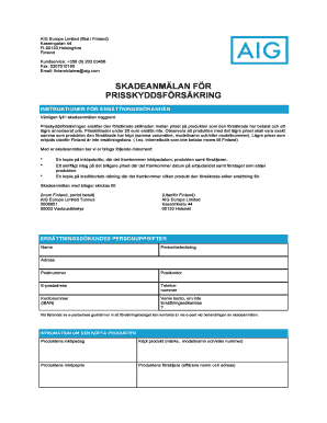Price Protection Insurance Claim Form