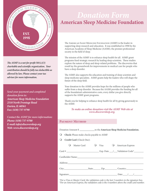 American Sleep Medicine Foundation Donation Form