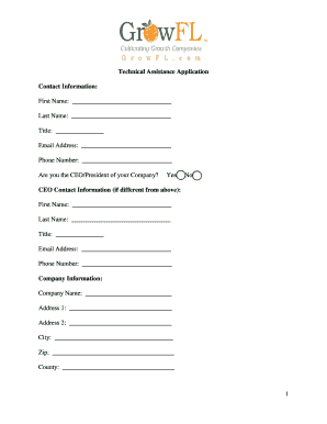 Technical Assistance Application