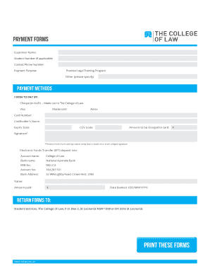 Payment Form for Practical Legal Training Program