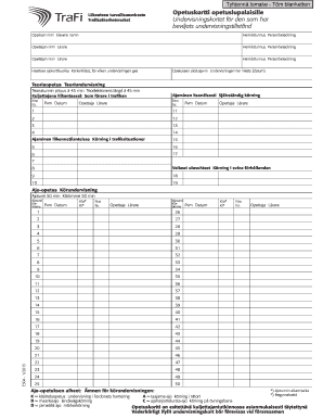 Driving Instruction Card for Licensed Instructors
