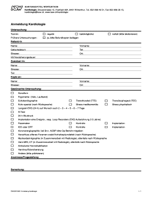 Anmeldung Kardiologie