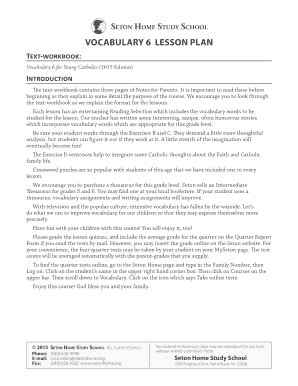 Vocabulary 6 Lesson Plan