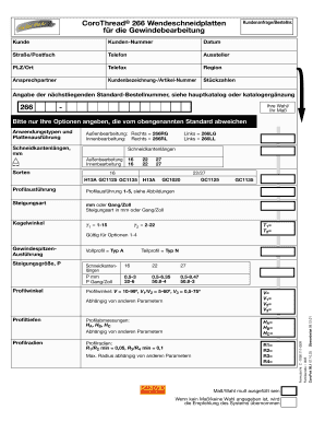 CoroThread® 266 Wendeschneidplatten Kundenanfrage/Bestellnr.