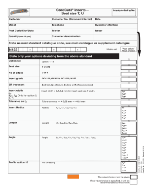 CoroCut Inserts Inquiry Form