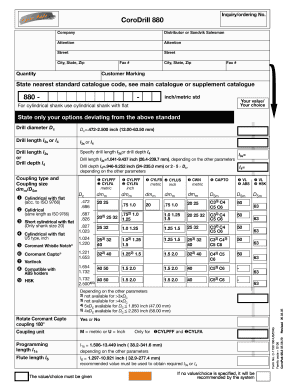 CoroDrill 880 Application Form