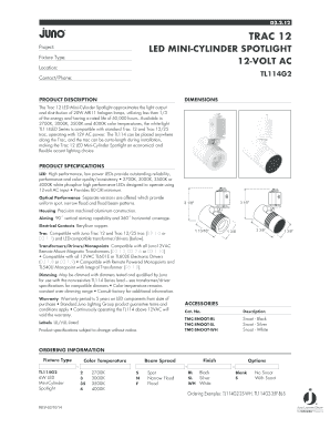 LED Mini-Cylinder Spotlight Specifications