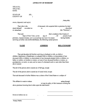 Affidavit of Heirship