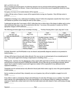 Government Housing Occupancy Agreement