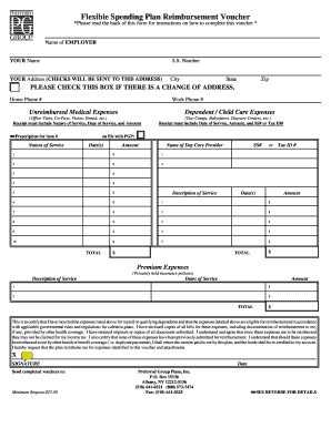 Flexible Spending Plan Reimbursement Voucher
