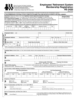 New York State Employees' Retirement System Membership Registration