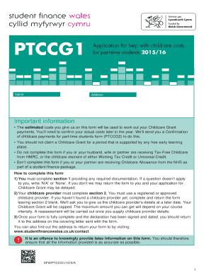 Childcare Grant Application for Part-Time Students